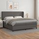 vidaXL Κρεβάτι Continental με στρώμα, γκρι, δερματίνη 200x200 εκ.