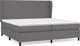 vidaXL Κρεβάτι Continental με στρώμα, γκρι, δερματίνη 200x200 εκ.