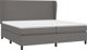 vidaXL Κρεβάτι Continental με στρώμα, γκρι, δερματίνη 200x200 εκ.