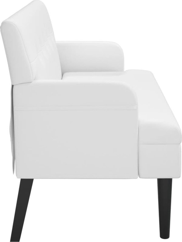 vidaXL Πάγκος με πλάτη, λευκός, 112x65,5x75 εκ., συνθετικό δέρμα