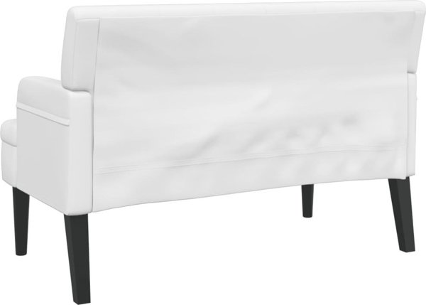 vidaXL Πάγκος με πλάτη, λευκός, 112x65,5x75 εκ., συνθετικό δέρμα