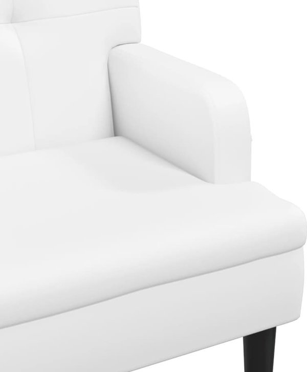 vidaXL Πάγκος με πλάτη, λευκός, 112x65,5x75 εκ., συνθετικό δέρμα