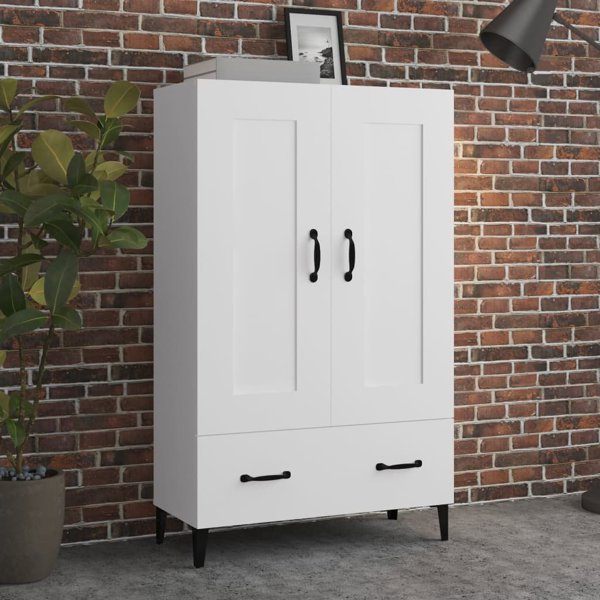vidaXL Υψηλή ντουλάπα, λευκή, 70x31x115 εκ., ξυλώδες υλικό