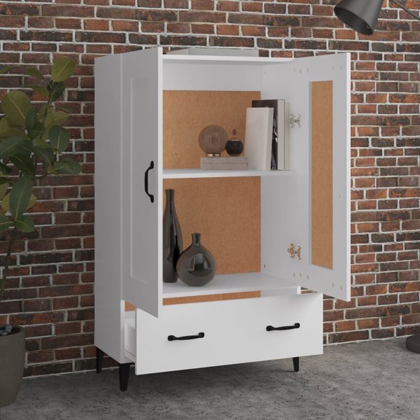 vidaXL Υψηλή ντουλάπα, λευκή, 70x31x115 εκ., ξυλώδες υλικό