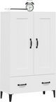 vidaXL Υψηλή ντουλάπα, λευκή, 70x31x115 εκ., ξυλώδες υλικό
