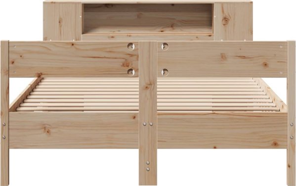 vidaXL Κρεβάτι με Ράφι, Χωρίς Στρώμα, 140x200 εκ., Μασίφ Πεύκο