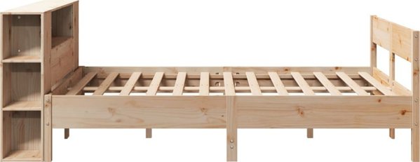 vidaXL Κρεβάτι με Ράφι, Χωρίς Στρώμα, 140x200 εκ., Μασίφ Πεύκο