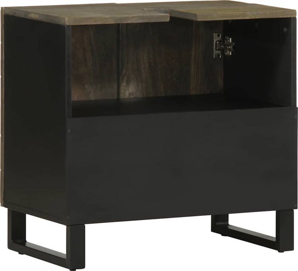 vidaXL ντουλάπι νιπτήρα μαύρο 62x33x58 εκ. μασίφ ξύλο μάνγκο