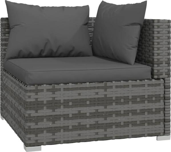 vidaXL 4-cz. zestaw wypoczynkowy do ogrodu, poduszki, rattan PE, szary