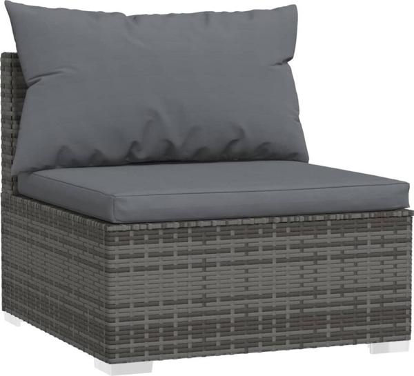 vidaXL 4-cz. zestaw wypoczynkowy do ogrodu, poduszki, rattan PE, szary