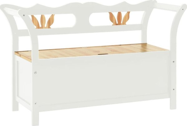 vidaXL παγκάκι, λευκό, 107x45x75,5 εκ., μασίφ ξύλο έλατου