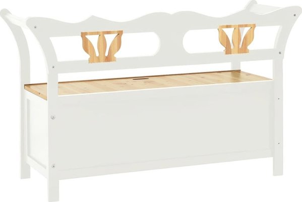 vidaXL παγκάκι, λευκό, 107x45x75,5 εκ., μασίφ ξύλο έλατου