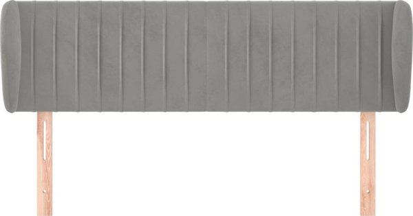 vidaXL Zaglowek uszak ανοιχτόγκρι 147x23x78/88 cm βελούδο