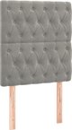 vidaXL Λύκτο κοντινεντάλ με στρώμα και LED, γκρι 90x200 εκ, βελούδο