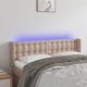 vidaXL Zaglowek do lozka z LED, cappuccino, 147x16x78/88 cm, ekoskora