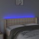 vidaXL Zaglowek do lozka z LED, cappuccino, 147x16x78/88 cm, ekoskora
