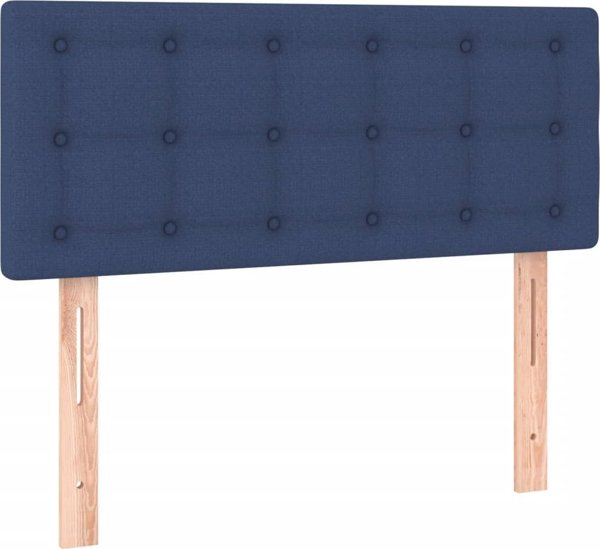 vidaXL Κρεβάτι Κοντινεντάλ με Στρώμα, Μπλε, 100x200cm, Ύφασμα