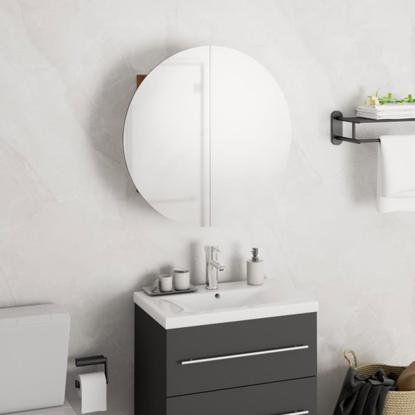 vidaXL Ντουλάπι μπάνιου με καθρέφτη και LED, δρυς, 40x40x17,5 εκ.