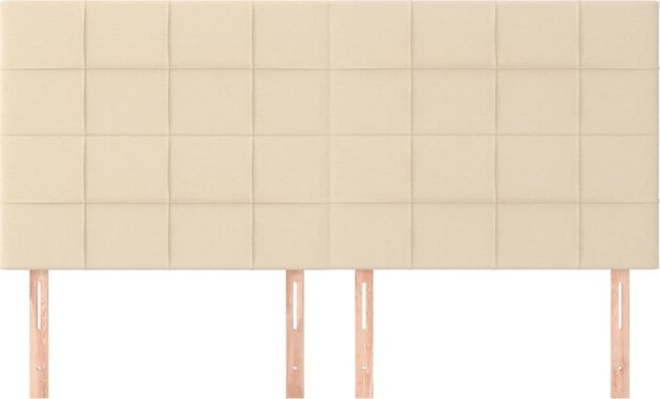 vidaXL Zaglowki do lozka, 4 sztuki, kremowe, 80x5x78/88 cm, tkanina