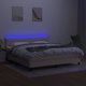 Κρεβάτι τύπου continental με στρώμα, κρεμ, 180x200 cm, ύφασμα