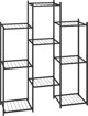vidaXL Μαύρος σταντ για λουλούδια, 83x25x100 cm, σιδερένιος