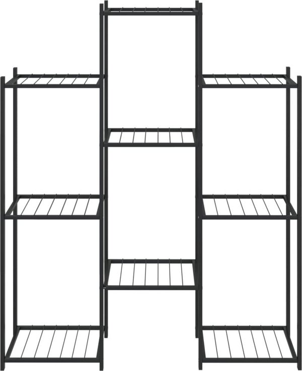 vidaXL Μαύρος σταντ για λουλούδια, 83x25x100 cm, σιδερένιος