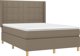 vidaXL Κρεβάτι Συνεχόμενο με Στρώμα, Taupe, 140x200 cm, Ύφασμα