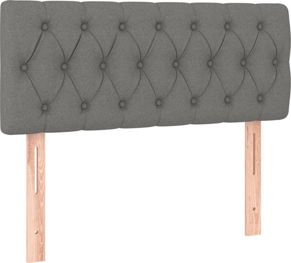 vidaXL Λοιζκο kontynentalne z materacem ciemnoszara tkanina 90x200 cm