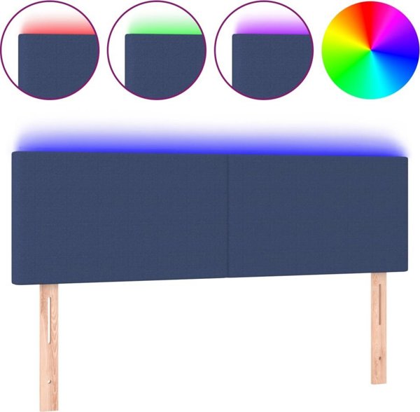 vidaXL Κεφαλάρι για κρεβάτι με LED, κρεμ, 144x5x78/88 cm, ύφασμα