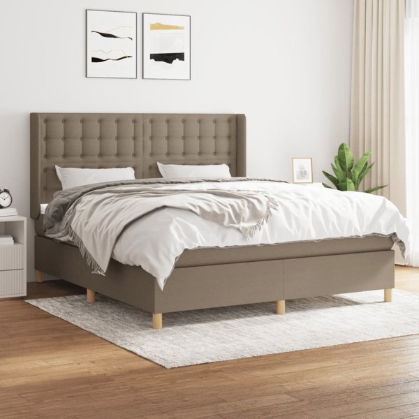 vidaXL Κρεβάτι Continental με στρώμα, ταμπά, ύφασμα, 160x200 εκ.