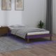 vidaXL Rama κρεβατιού με LED, μέλι καφέ, 90x190 εκ, μασίφ ξύλο