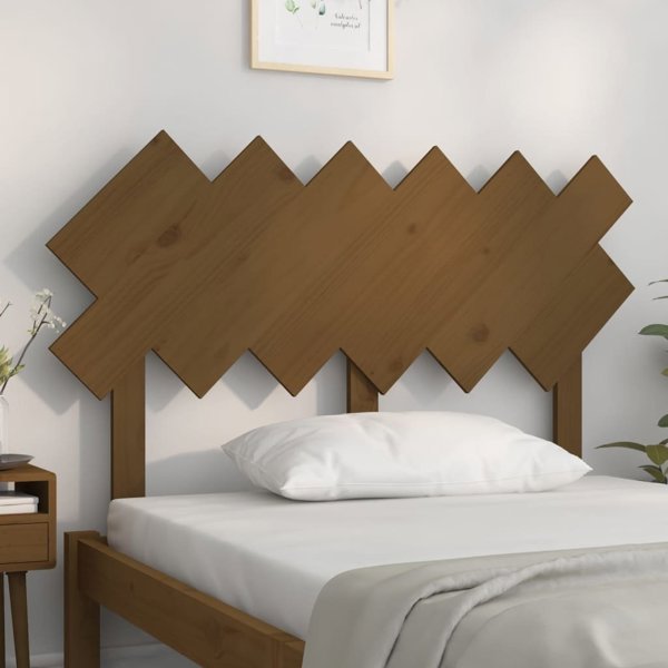 vidaXL Κεφαλάρι κρεβατιού, καφέ μέλι, 122,5x3x80,5 εκ., πεύκο