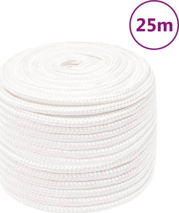 vidaXL Ναυτικό σχοινί ιστιοπλοΐας λευκό 14 mm 25 m από πολυπροπυλένιο