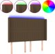 vidaXL Κεφαλάρι κρεβατιού με LED σκούρο καφέ, 147x16x118/128 εκ, ύφασμα