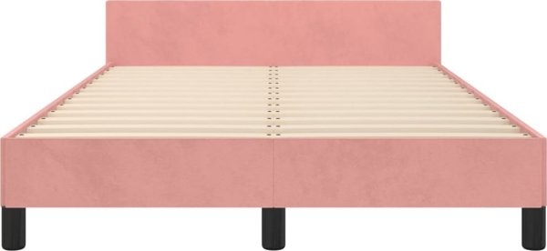 vidaXL Rama κρεβατιού με κεφαλάρι, ροζ, 120x200 εκ., βελούδινη