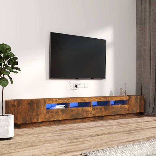 vidaXL Σετ 3 ντουλάπια TV με φωτισμό LED, καπνισμένη δρυς