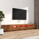 vidaXL Σετ 3 ντουλάπια TV με φωτισμό LED, καπνισμένη δρυς