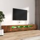 vidaXL Σετ 3 ντουλάπια TV με φωτισμό LED, καπνισμένη δρυς