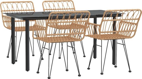 vidaXL σετ 5 τεμαχίων επίπλων κήπου, πολυρατάν