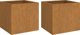 vidaXL Donice, 2 szt., szare, 32x30x29 cm, stal kortenowska