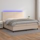 vidaXL Κρεβάτι Continental με Στρώμα και LED, cappuccino, 200x200 cm