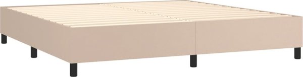 vidaXL Κρεβάτι Continental με Στρώμα και LED, cappuccino, 200x200 cm