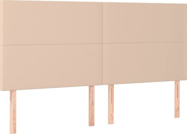 vidaXL Κρεβάτι Continental με Στρώμα και LED, cappuccino, 200x200 cm