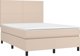 vidaXL Κρεβάτι Κοντινεντάλ με Στρώμα και LED, Cappuccino, 140x190 cm