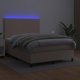 vidaXL Κρεβάτι Κοντινεντάλ με Στρώμα και LED, Cappuccino, 140x190 cm