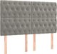 vidaXL Zaglowek do lozkou me LED, fosforysmenos gkri, 160x7x118/128 cm, aksamit