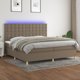 vidaXL Lozko kontynentalne z materacem taupe 200x200 cm tkanina