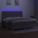 vidaXL Lozko kontynentalne z materacem taupe 200x200 cm tkanina