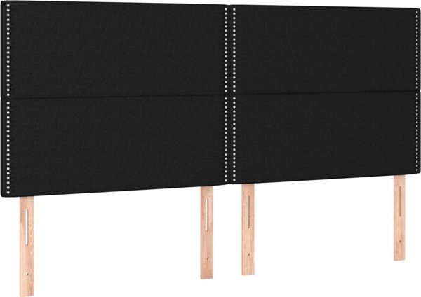 vidaXL Λάτζο κοντινεντάλε με στρώμα, μαύρο, 180x200 cm, ύφασμα