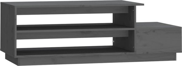 vidaXL Stolik kawowy, szary, 120x50x40,5 cm, lite drewno sosnowe